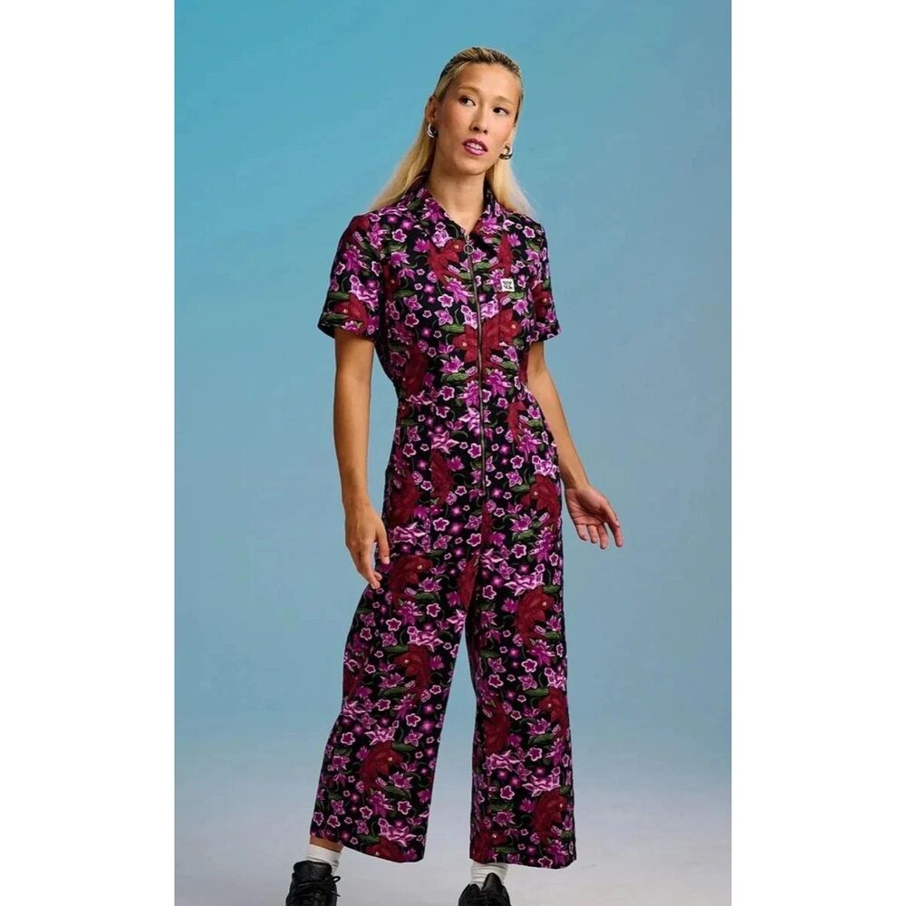 Lucy & Yak Ragan, Cotton Jumpsuit Pink Koi. NEW in Package! Size UK 26 R